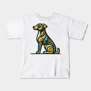 Pop art dog illustration. cubism illustration of a dog Kids T-Shirt